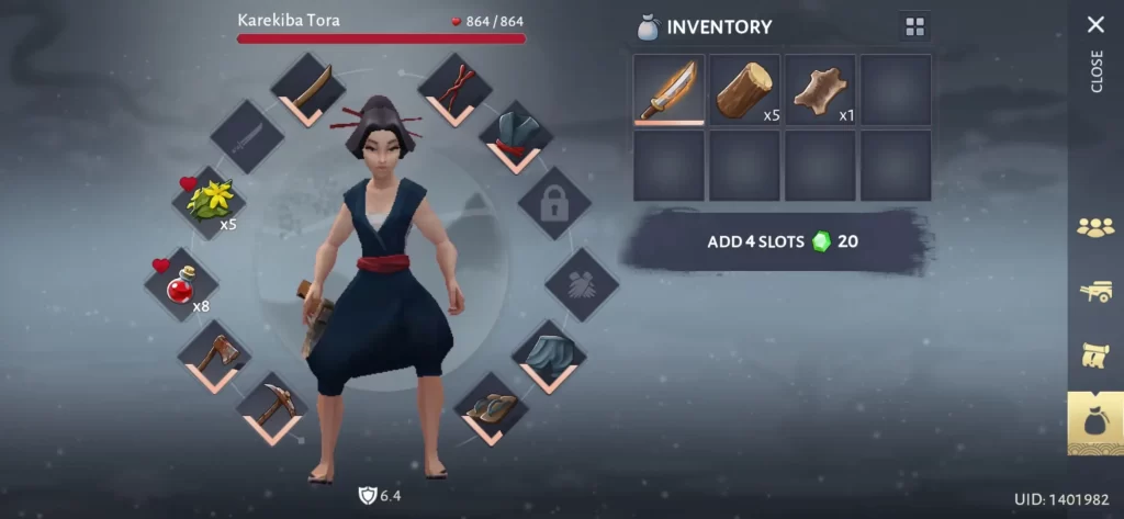 daisho survival of a samurai inventory