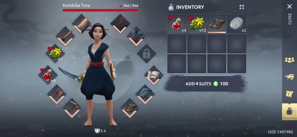 daisho survival of a samurai inventory management