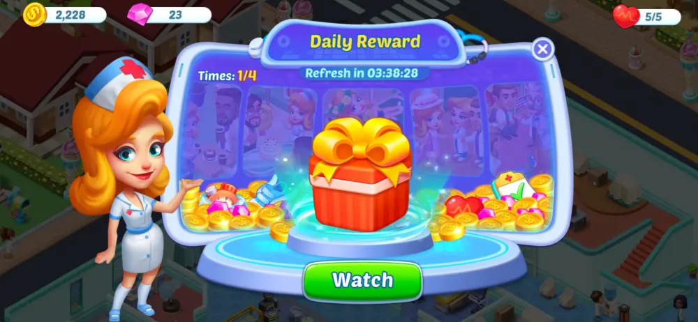 happy hospital daily reward