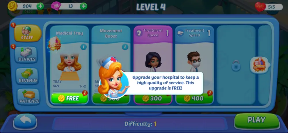 happy hospital upgrades