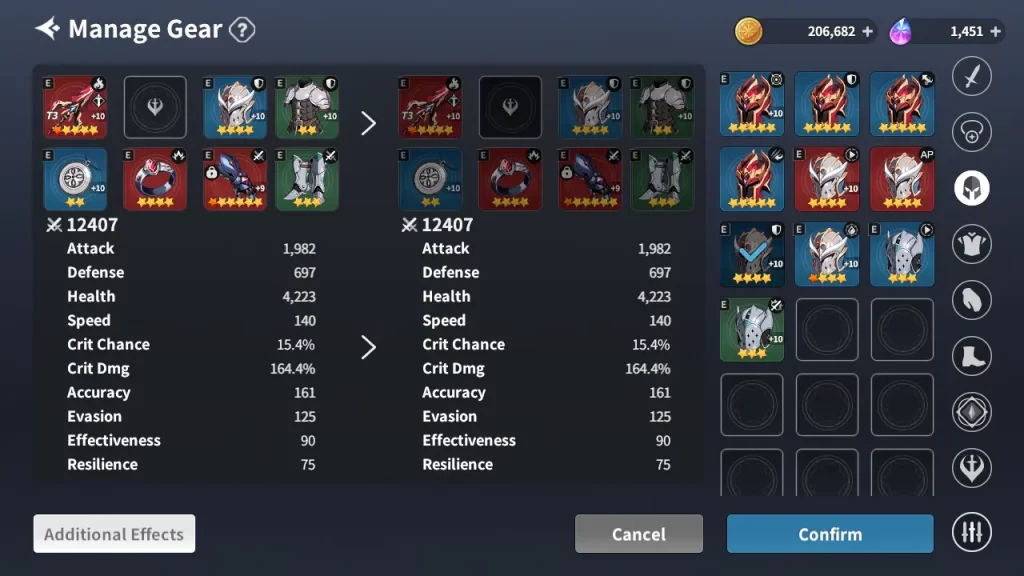 managing gear in outerplane