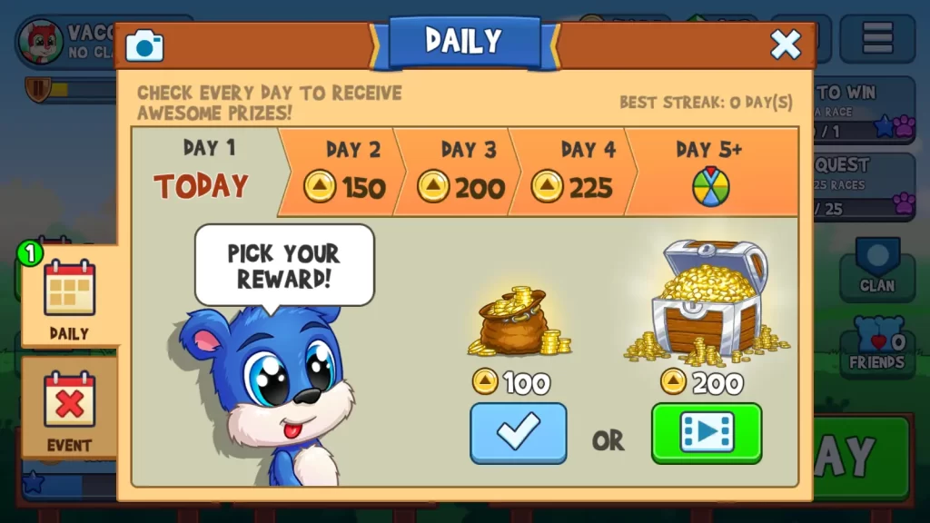 fun run 3 daily rewards