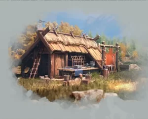 viking rise building builder's hut