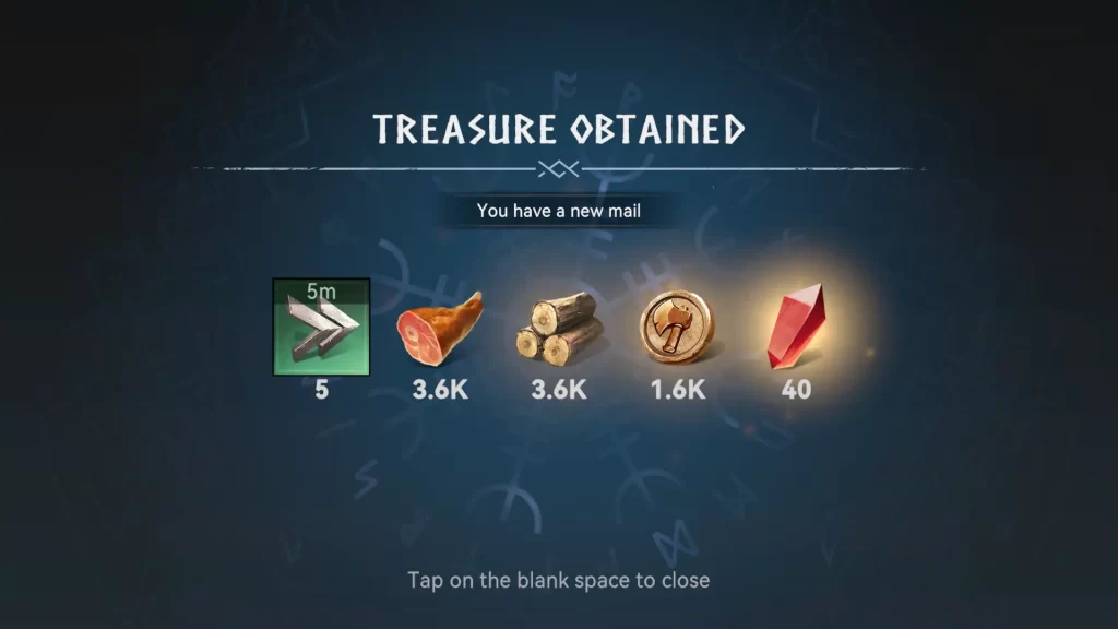 viking rise treasure obtained