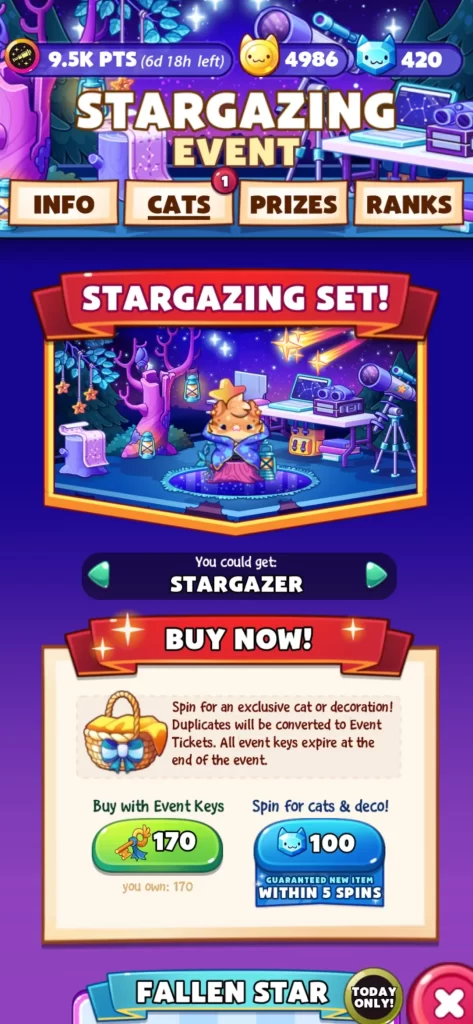cat game the cats collector stargazing event