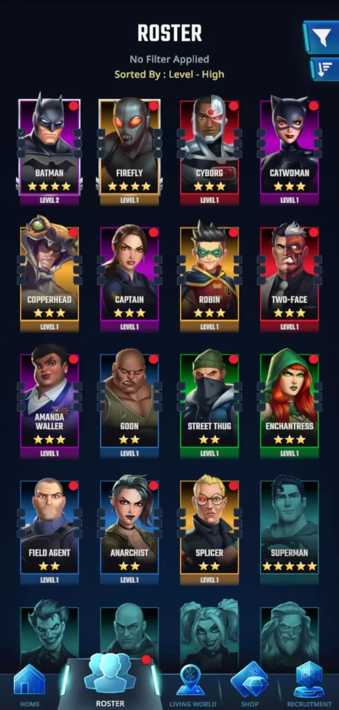 dc heroes and villains match 3 roster