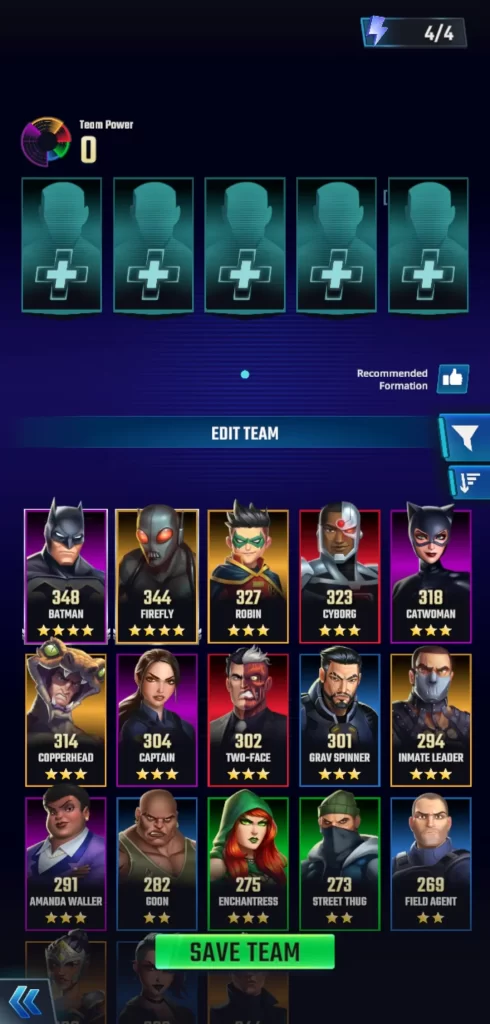 dc heroes and villains match 3 team