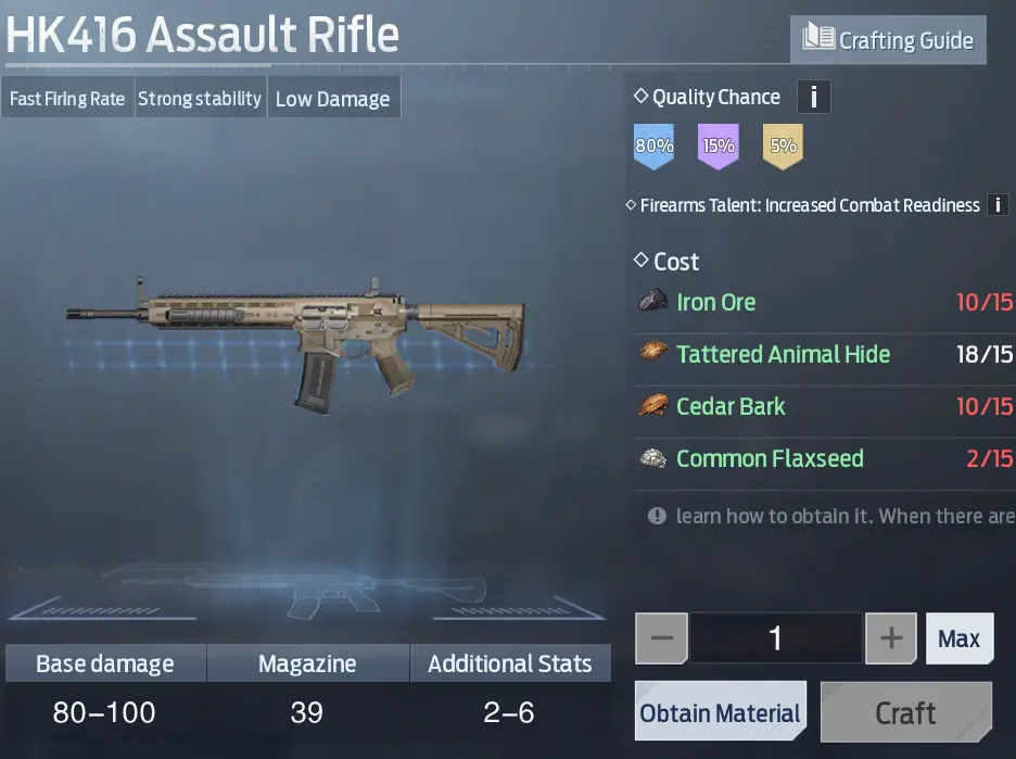 garena undawn hk416 assault rifle
