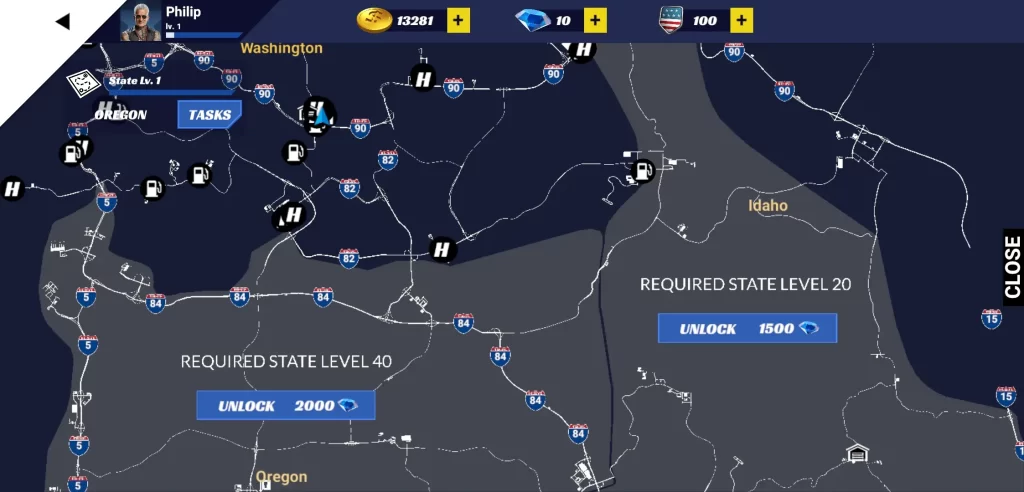 truck simulator pro usa map
