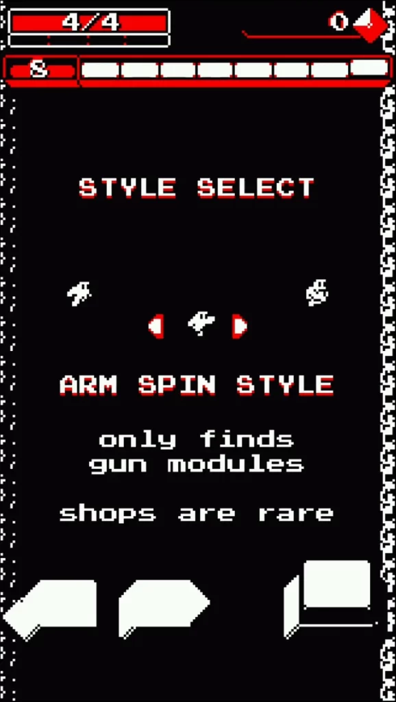downwell arm spin style