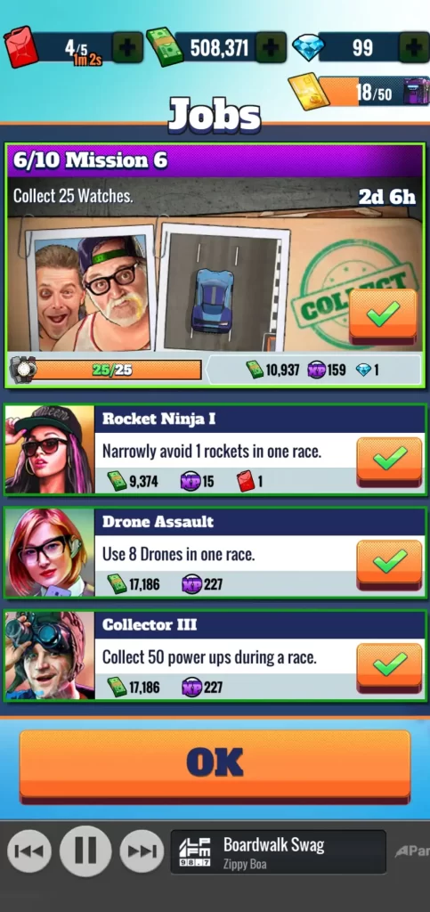 fastlane road to revenge job rewards