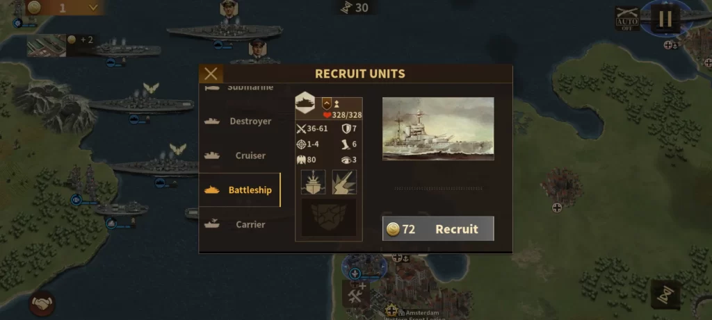 glory of generals 3 battleship