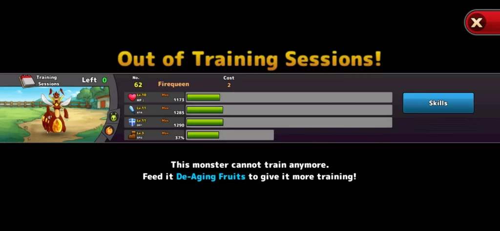 neo monsters training sessions