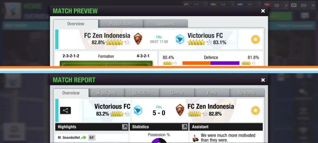 top eleven 2024 match preview