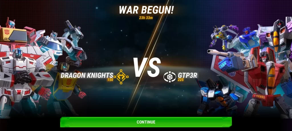 transformers earth wars alliance wars