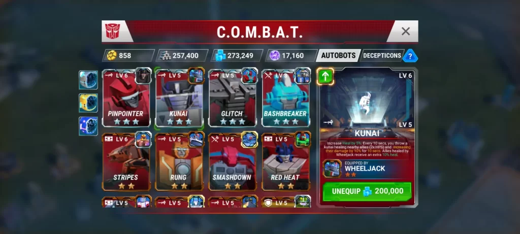 transformers earth wars combat system