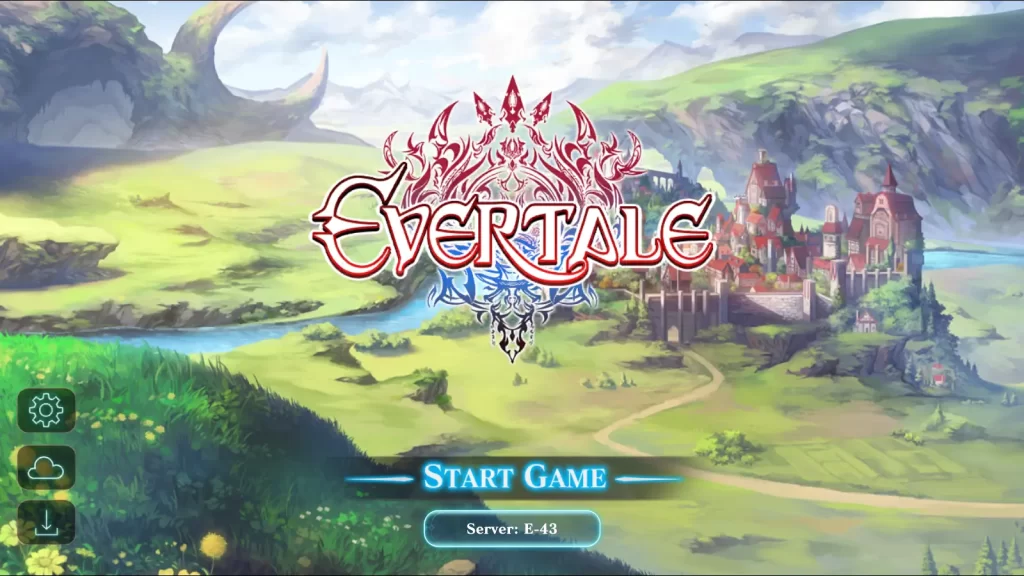 evertale welcome screen