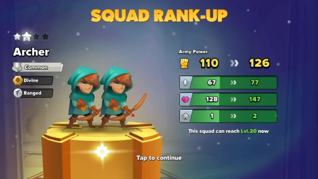 top troops squad rank up
