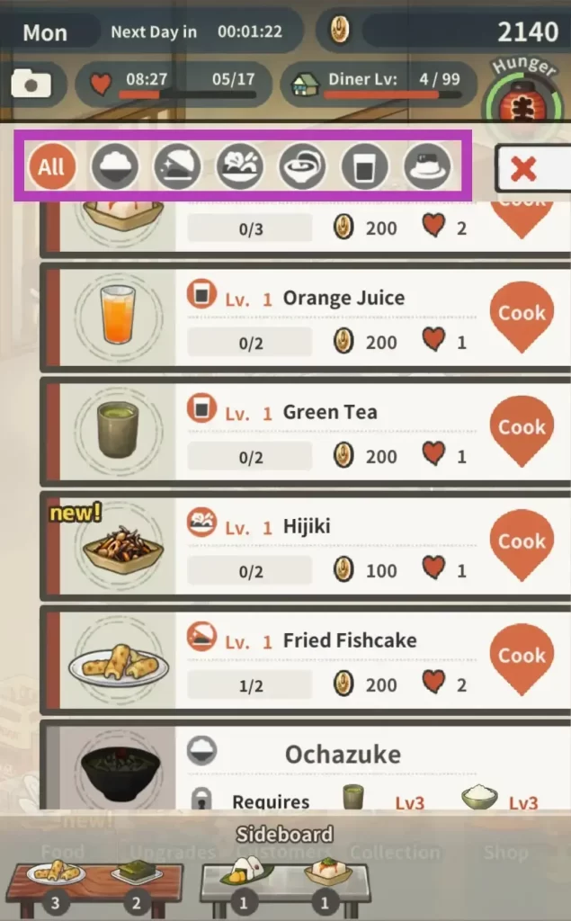 hungry hearts diner memories food items