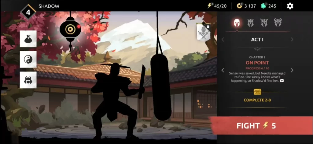 shades shadow fight roguelike lantern