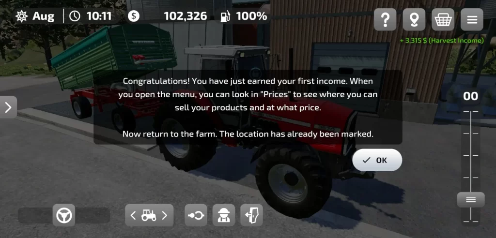 farming simulator 23 mobile income