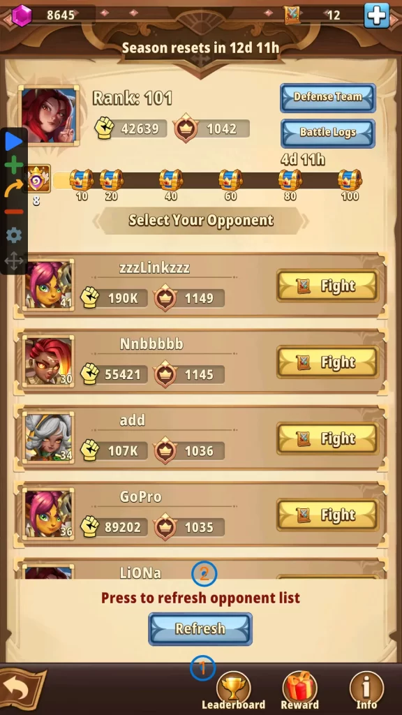 heroes awaken opponent selection