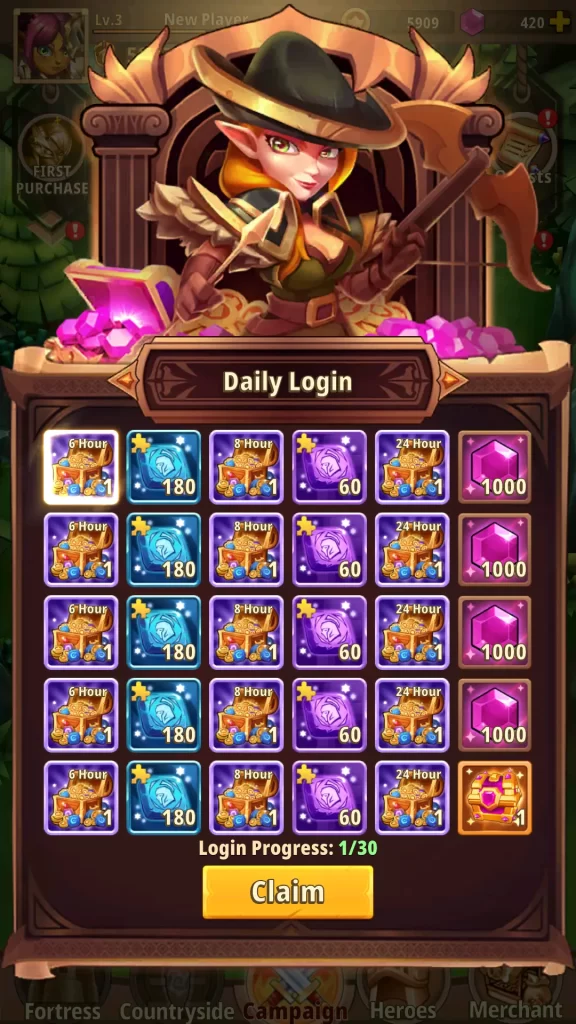heroes awaken daily login rewards