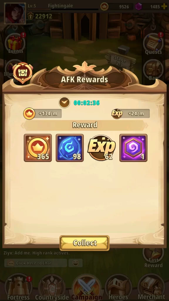 heroes awaken afk rewards