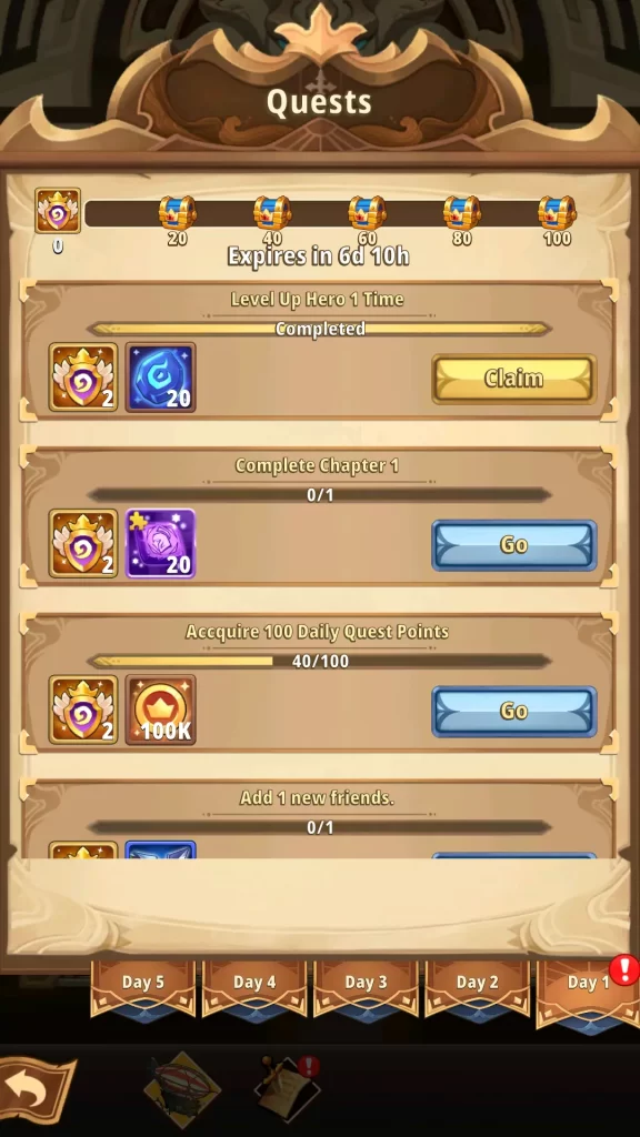 heroes awaken quests