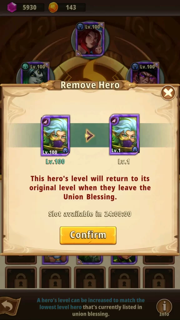 removing a hero in heroes awaken