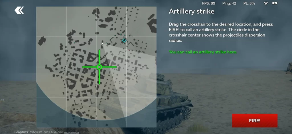 war thunder mobile artillery strike