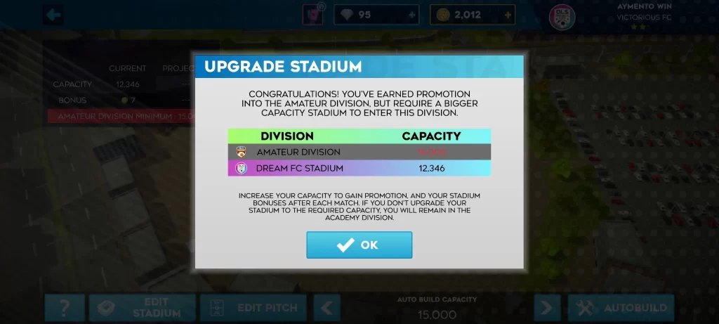 dream league soccer 2024 stadium upgrade