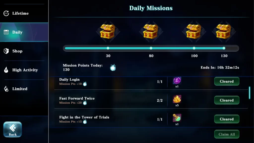 evertale daily missions